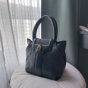 Navy Blue Vintage Leather Bag